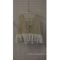 Lace Ruffle Vest Algodão Layer Camada Corpo e Chifon Roupas